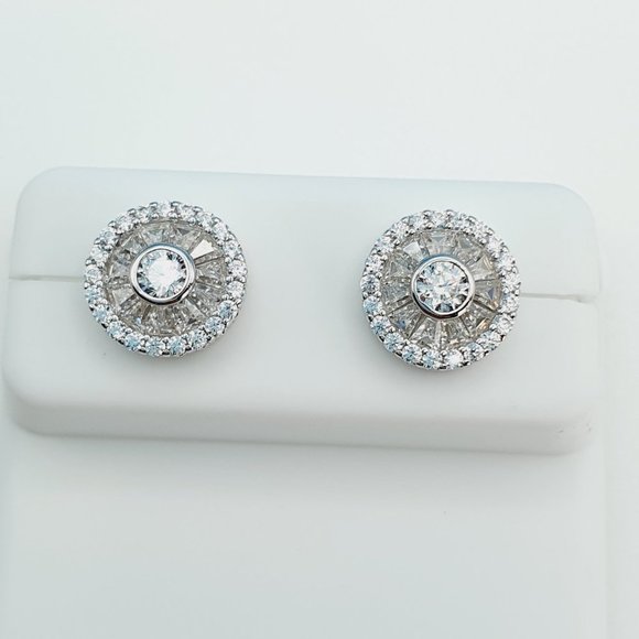 925 Sterling Silver Cubic Zirconia Earrings, U19254783 - Picture 5 of 11
